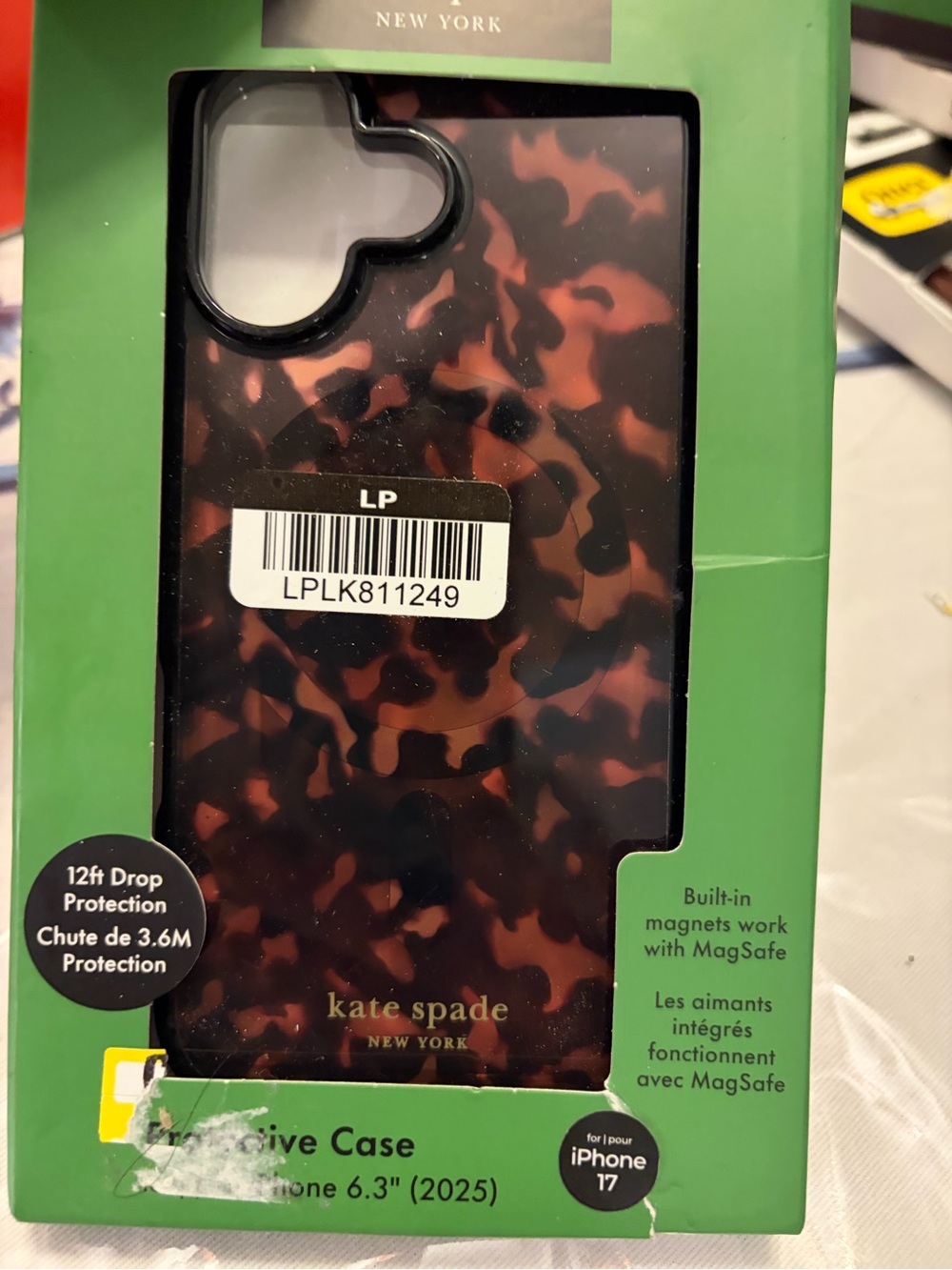 kate spade Brown Tortoiseshell iPhone 17 Protective Case New